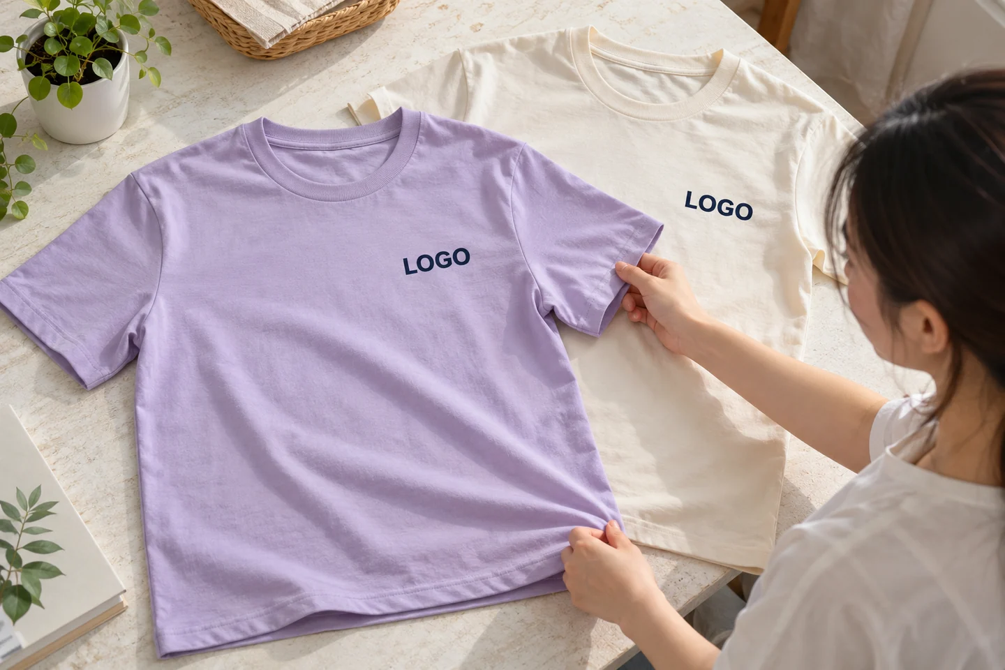 Mẫu áo đồng phục pastel có logo