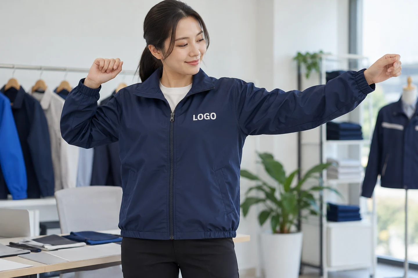 Thử độ vừa vai áo khoác